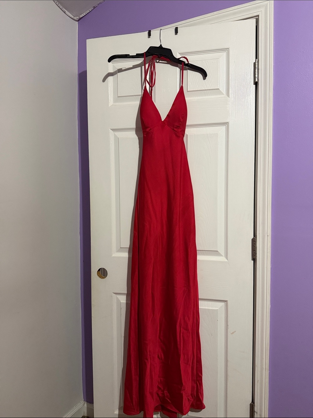 B Darlin Red Halter Maxi Dress